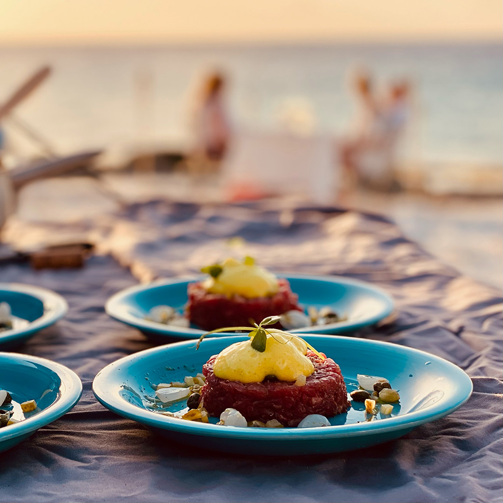 eten op het strand